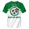 Kaus Maccabi Mirai Baru Kaus Gambar Cetak 3D Israël Penggemar Besar Kaus Sepak Bola Kera Hijau Atasan Lengan Pendek Kasual Musim Panas 6XL 220613