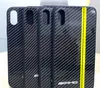 Coque en verre trempé en fibre de carbone Logo de luxe pour iPhone 6 7 8 11 12 13 PRO Max XS AMG Car logo Coque de téléphone mobile