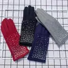 Cinco Dedos Luvas Inverno Quente Dedo Completo Para Mulheres Lantejoulas pelúcia Espessura Touch Screen Mittens Feminino Esqui Esqui Condução