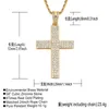 Hänge halsband Hip Hop Claw Setting 3 rader CZ Stone Bling Iced Out Cross Pendants Halsband för män Rapper smycken Drop