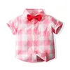 HE Bonjour Profitez Enfants Garçons Vêtements Garçon Vêtements D'été Ensembles Manches Courtes Imprimer Tops Chemise + Fleur Shorts Costumes Enfants 220326