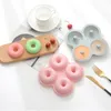 4 CellsRosa Silikon Material Kleine Donut Moldes Küche Backen Werkzeuge Kuchen Dekoration Gebäck Backformen CCE13934