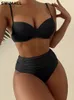 Sexy taille haute Bikini Push Up maillots de bain femmes maillot de bain deux pièces Bikini ensemble baigneur maillot de bain vêtements de plage Biquini femme 220509