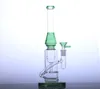 11 inch waterpijpglas waterleiding recycler bong roken bubbler rechte basis groen, lichtblauw, donkerblauw, heldere kleuren