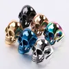 Anello con teschio di personalità in stile punk Gioielli con anelli in acciaio inossidabile colorato