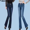 Push Up Jeans Woman Autumn High midja Jeans Kvinnor Skinny Slim Denim Flare Pants Female Jeans Femme Mujer Plus Size 210412