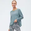 2024 Lu Lu Lemen Short Yoga Outdoor Align Kortärmad t-shirt Fitness Ladies Sports Running Sweat-Absorbing Quick-Torking Top