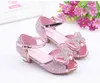 Enfants Filles Talons Hauts Sandales D'été Enfants Petite Princesse Chaussures Avec Arc Filles Fond Mou Confortable Parti Chaussures De Mode G220418