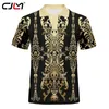 3d camisas luxo real barroco padrão impressão casual design homens polo camisas verão de alta qualidade polo camisas plus size 220623