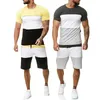 Trass de pista masculino shorts de camisetas casuais masculino conjunto de rastreio de marca plus size camisetas respiráveis ​​de traje esportivo de ginástica esportiva