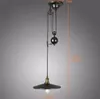 Hängslampor industriella vintage lampor fixturer loft led e27 hanglamp remskiva retro lampa svart metall belysning sovrum matsal barvenemang