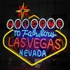 24 20 polegadas Bem-vindo a Las Vegas Nevada Lâmpada DIY Sinal de néon de vidro Corda flexível Luz neon Decoração interna e externa Tensão RGB 110V246047434