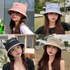 K142 Ny Panama 2021 Mode Kvinnors Bucket Hat Sommarhatt Hattar För Kvinnors Panama Sun Mössor Ansikte Kap Basin Cap Fisherman's Hat G220418