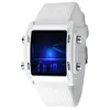 Armbandsur Män kvinnor Rektangel Dail Dual Display LED LED ELEKTRONISK LEDVÄNDIGT TICKT PUNT PUNKLE Digital AlloyWristwatches