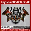 Kit de carroçaria para Daytona 650 Dark Orange 600 CC 2002 2003 2004 2005 Body 132No.108 Cowling Daytona650 02-05 Daytona600 Daytona 600 02 03 05 05 ABS motocicleta