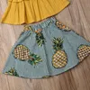 Citgeett Yenidoğan Çocuk Bebek Kızlar fırfır mahsul yelek üstleri çiçek etek kıyafeti yaz ananas giyim seti J220711