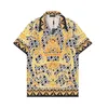 23SS Luxury Mens Fashion Flower Print Shirts Casual Button Down Short Sleeve Hawaiian Shirt Suits Summer Beach Designer Drail Shirts 6688