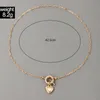 2022 Virgy Heart Pendant Necklace for Women Charms Gold Color Alloy Metal Chain Choker Bröllopsmycken Tillbehör