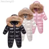 Vinterbarn jumpsuit overaller pojke barn tjock skisuit flicka duck ner jacka småbarn baby snowsuit päls päls 0-3 år l220808