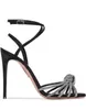 Women pump sandal sexy rhinestone shoes ankle strap brand high heels Celeste Glitter Leather Sandals with original box 35-42