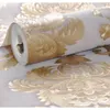 Beige-gris or texturé luxe classique damassé papier peint chambre salon décor à la maison étanche PVC papier peint rouleau fonds d'écran