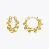 Hoop Huggie Sun Flower Earrings for Women Gold Color Curved Sculptural Hoops Earings Fashion smycken gåvor Kolczyki e201198hoop ODET22
