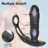 Silicone Vibrator Thrusting Prostate Stimulator Massager Delay Ejaculation Lock Ring Anal Butt Plug Sex Toys Dildos for Men 220720