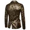 Casual Blazer Jacket Terne Terne High -End Fashion Luxury Mens Golden Floral Blazers Business Casual Suit 220704