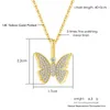Pendentif Colliers Collier papillon glacé femmes esthétique mode coréenne cristal chaîne ras du cou sur le cou couleur or bijoux OHP124Penda