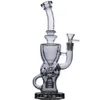 Percolator Water Pipes heady Glass Bong Hookahs Shisha Recycler Oil Rigs Chicha Dab Bubbler With 14mm Banger 28cm height