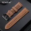 Handgjorda 4 Color Watch Accessories Vintage äkta Crazy Horse Leather 20mm 22mm 24mm 26mm Watchband Watch Watch Band 220507