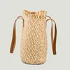 Shoppingkassar Två Färgpapper Rope Straw Bag för Kvinnor Big Basket Handväskor Beach Axel Väskor Kvinnor Fashion Tassels Tote Shopper Purses Ins 220412