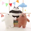 30-50cm Peluş Bebekler Anime Yumuşak Süper Süper Sevimli Üç Ayı Taşınabilir Peluş Bebek BearMeets Siz Peluş Yastık Ücretsiz DHL veya UPS