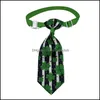 St. Patricks Day Dog Bowtie Lucky Green Trèfles Patterns Irish Festival Holiday Party Pets Supply Llb14124 Drop Delivery 2021 Autres fournitures