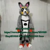 Mascote boneca traje longo cabelo raposa cão mascote traje peludo desenhos animados festa de aniversário fantasia vestido adulto tamanho 1147