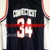 NCAA Mannen 34 Ray Allen College Basketball Draag Uconn Connecticut Huskies Jersey Navy Blue Color Team Alle gestikte S-XXL Jerseys