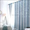 Curtain Window Treatments Home Textiles Garden Hollow Star Thermal Insated Blackout Curtains For Living Room Bedroom Blinds Stitched With