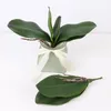 Konstgjord Moth Butterfly Orchid Silk Leaf Fake Plant Home Wedding Party Decor Simulation Blommor Arrangemang Tillbehör 10st