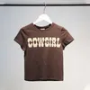 Stampa di lettere vintage Sexy Crop Top Casual Short Short Cotton Pullover Tees Summer Slim Streetwear T-shirt Woman 220408