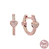 Hoop Huggie Sterling Silver Pendientes Orecchini scintillanti in oro rosa per le donne Fit Original Pan Fine JewelryHoop Kirs22