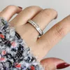 Cluster Ringe Klassische zweireihige Zirkonia für Frauen Gold Silber Farbe Ehering Modeschmuck 2022 JZ093 SSPCluster