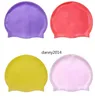 seamless Rubber swim hat premium waterproof latex swImming cap for long hair 100 silicone solid color adult kids water floats ear4501728