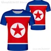Noord-Korea T-shirt Diy gratis op maat gemaakte naamnummer PRK T-shirt natie vlag KP Korean Country Dprk College Print PO kleding 220702