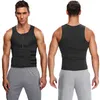 Neoprene Sauna Sweat Suit for Men Zipper Waist Trainer Girdle Slimming Body Shaper with Two Belts Firm Control Tummy Shapewear