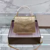 2022 çanta çapraz gövde çanta kadın omuz crossbody çanta altın zincir çantalar gerçek deri çanta flep cüzdan