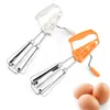 Rostfritt stål äggverktyg Manuell handhållen Whisk Egg Beater Rotary Mixer Kök Blender Matlagningsverktyg KDJK2203