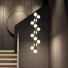 Chandeliers Modern Simple LED Chandelier Brazz Nordic Spiral Staircase Lighting Dining Room Bar Island Decor LightS Bedside Hanging LightCha