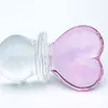 Nxy Anal Toys Crystal Glass Dildo Heart Shaped Head G spot Massage Wand Anus Butt Plug Vaginal Ball Beads Bdsm Stimulate Sex Women 220510