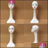 Wig Stand Hair Accessories Tools Products Plastic Long Neck Display Mannequin Head Shop Window Model Show Shelf For Jewelry And Scarf Drop