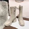 Luxurys Designers Women Rain Platform Boots Fashion PVC Non-Slip Gear Woman Ankle Botas Mujerチャンキーヒールラバーチェルシーブーティーラディストトップ